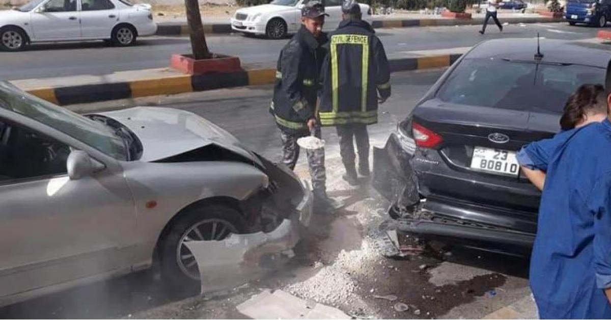 إصابة خمسة أشخاص اثر حادث تصادم في محافظة اربد