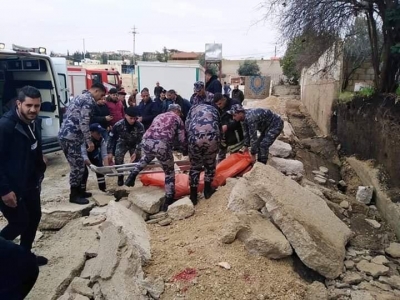 وفاة وثلاث إصابات اثر انهيار سور مدرسة في إربد