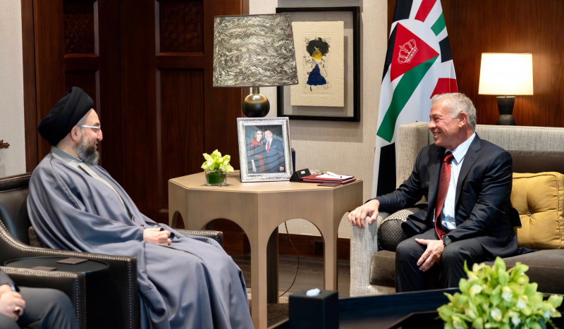 الملك يستقبل رئيس تيار الحكمة الوطني في العراق